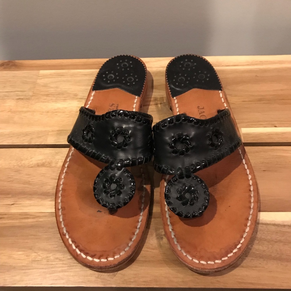 Jack Rogers Black Hamptons sandals